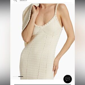 Toccin Thea Pointelle-Knit Cotton Minidress size small Ivory